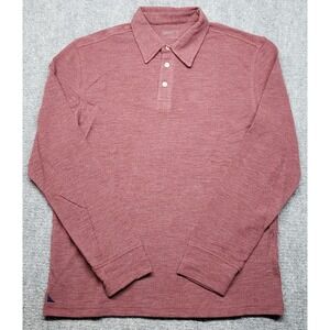 UNTUCKit Dao Polo Shirt Mens M Maroon Red Long Sleeve Cotton Blend New